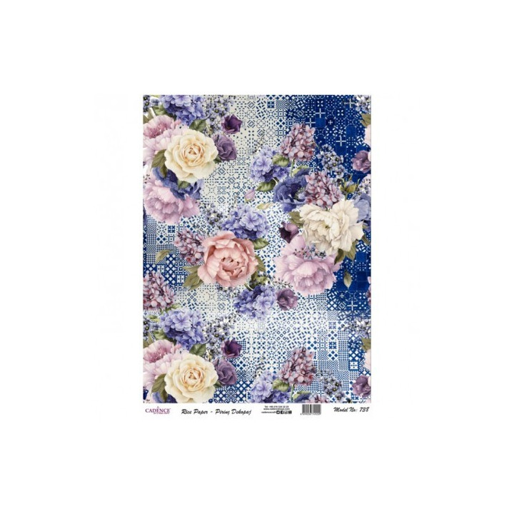 Papel De Arroz 738 COLLAGE FLORES