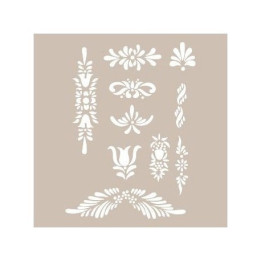 Stencil AS419 APLIQUES FLORALES