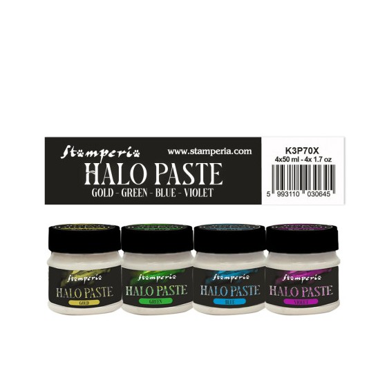 Pack 4 colores Halo Paste 50 ml Stamperia