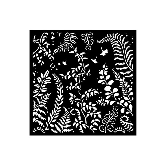 Stencil Stamperia ramitas de hojas 18x18 cms