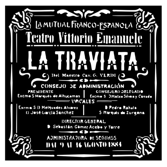 STENCIL STAMPERIA 18X18 La Traviata