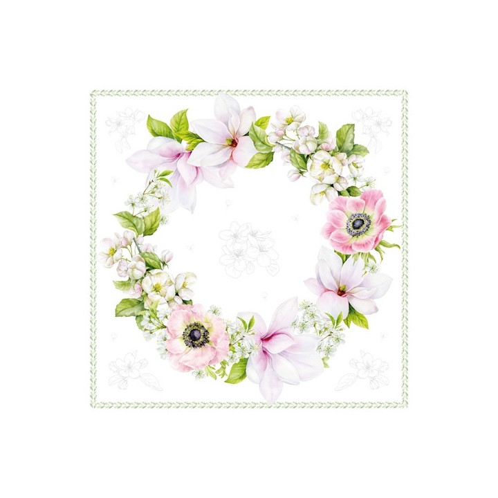 Servilletas 33x33 cm - Guirnalda de Magnolias