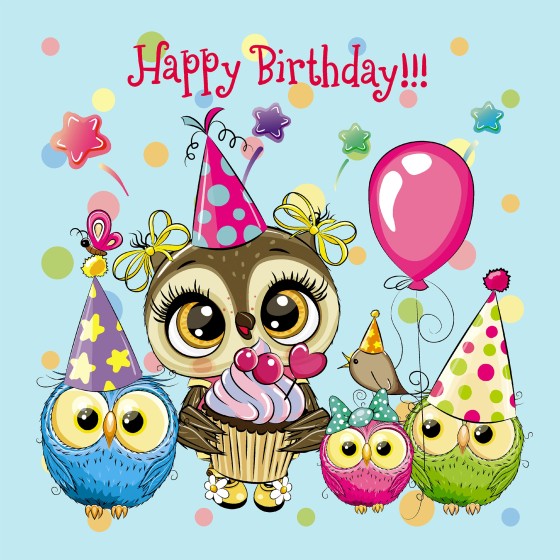 Servilletas 33x33 cm - Happy Birthday Owls