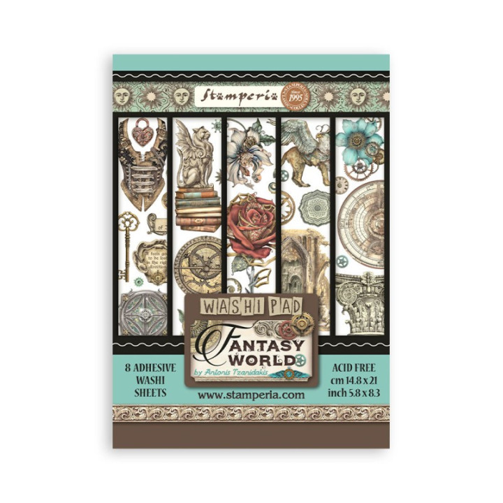 Washi pad 8 hojas A5 Sir Vagabond in fantasy world Stamperia