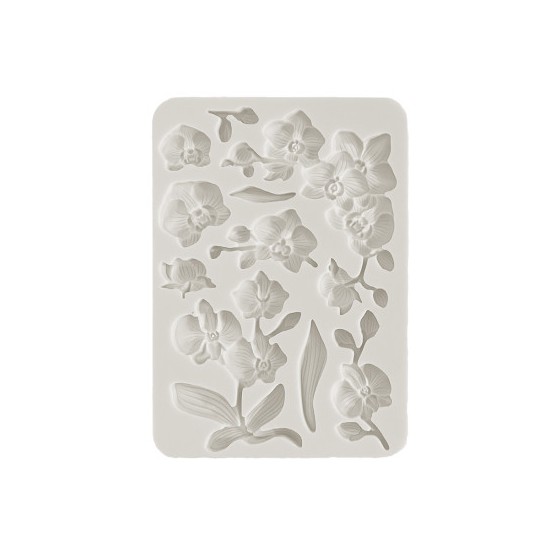 Stamperia Silicone mold A5 Orchids and cats orquideas