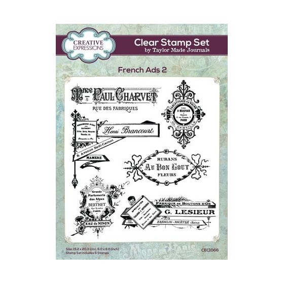 Taylor Made Journals Clear Stamp French Ads 2 (CEC1066)