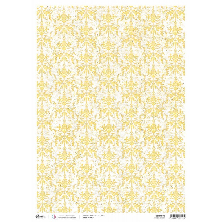Rice Paper A3 Piuma Golden damask