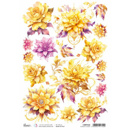 Rice Paper A4 Piuma Charmed flowers.