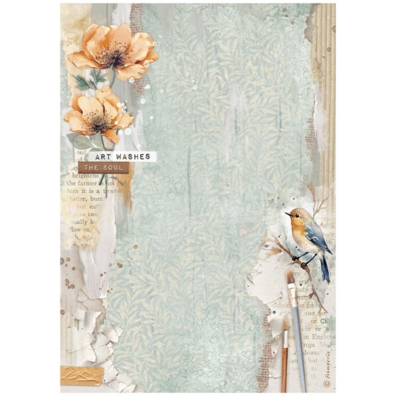 Papel de Arroz Secret diary pajaro Stamperia A-4.