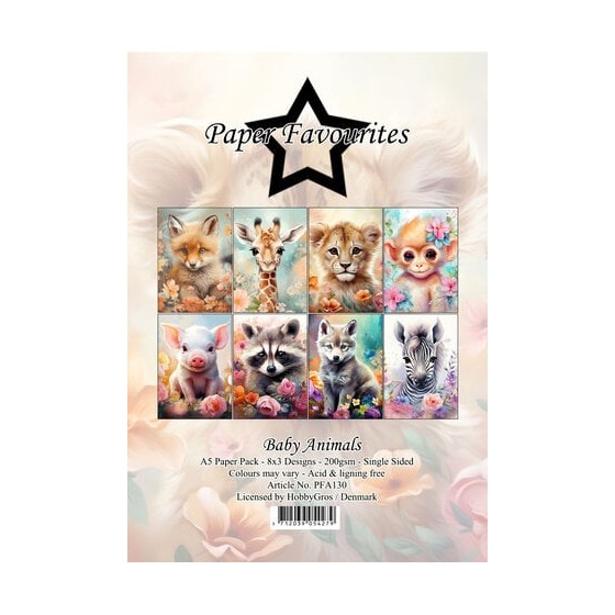Baby Animals A5 Paper Pack (PFA130)