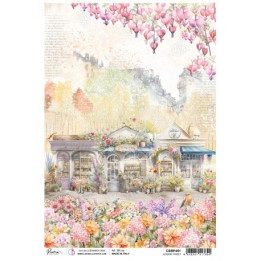 Rice Paper A4 Flowered Street.
