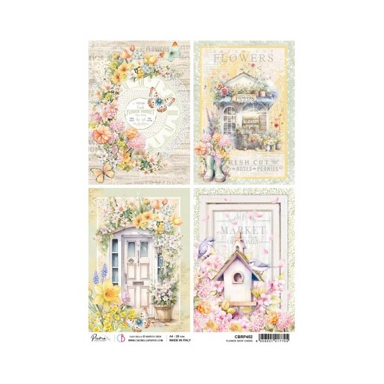 Rice Paper A4 Flower Shop Cards
