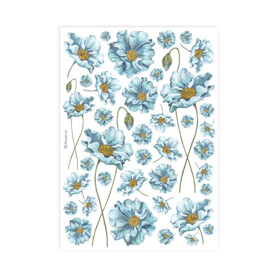Papel de Arroz flor azul Stamperia A-4