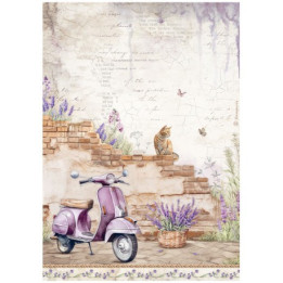 Papel de Arroz Lavender vespa Stamperia A-4.