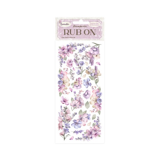 Rub-on Stamperia 10.16x21.6 cms. Lavender flores