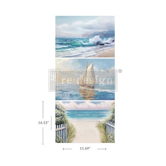 Seascape Melody 11.7x16.5 Inch Tissue Paper (3pcs) (672140).