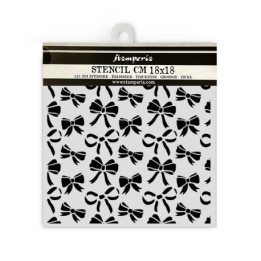 Stencil Stamperia Classic Christmas ribbons pattern 18x18 cms.