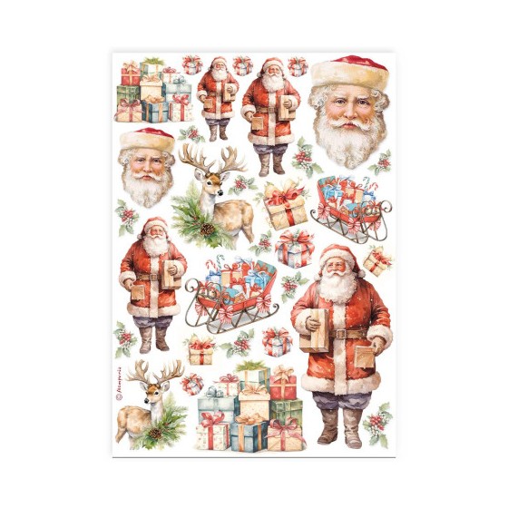 Papel de Arroz Classic christmas Santa Claus Stamperia A-4-