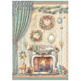 Papel de Arroz The Nutcracker chimenea Stamperia A-4-.