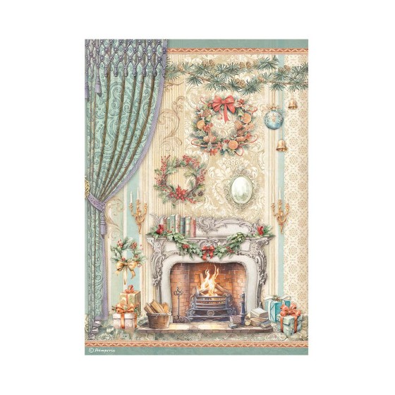 Papel de Arroz The Nutcracker chimenea Stamperia A-4-