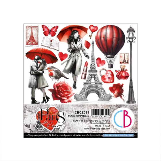 Paris Je t'aime Fussy Cut Pad 6x6"