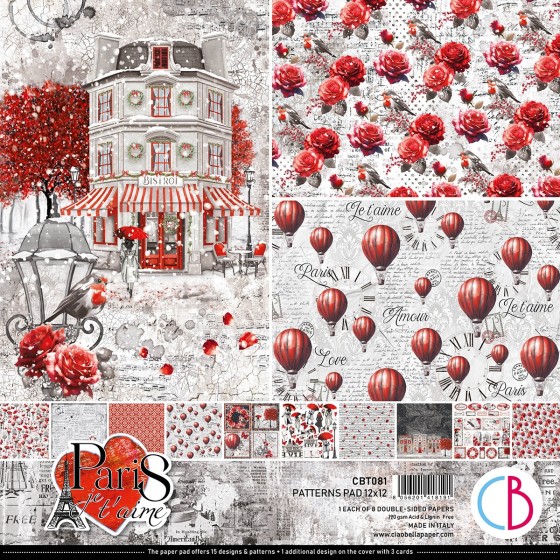 Paris Je t'aime Patterns Pad 12x12"