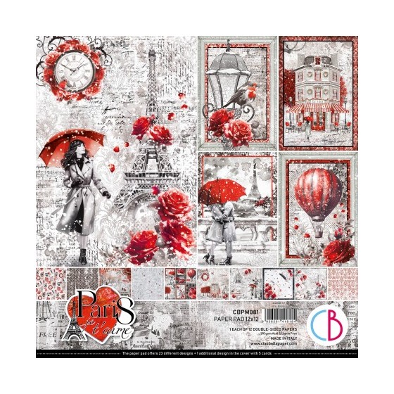 Paris Je T'aime Paper Pad 12x12"