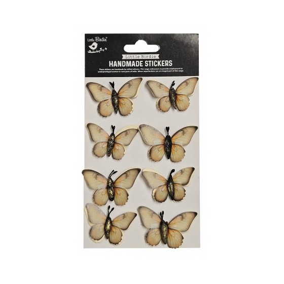 Little Birdie 8 pc Embellishment Butterfly Glint