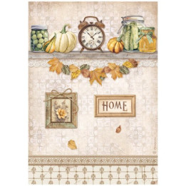 Papel de Arroz Golden harmony Reloj y Calabazas Stamperia A-4.
