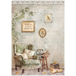 Papel de Arroz Golden harmony sillon Stamperia A-4.