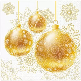 Servilletas 33x33 cm - Gold Ornamental Baubles-