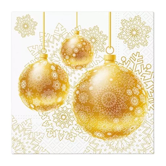 Servilletas 33x33 cm - Gold Ornamental Baubles-