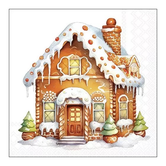 Servilletas 33x33 cm - Gingerbread house-