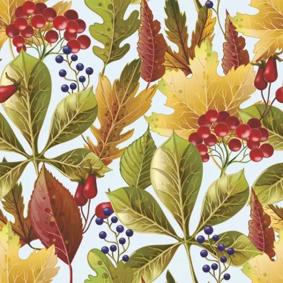 Servilletas 33x33 cm - Rowanberry and Forest Leaves-