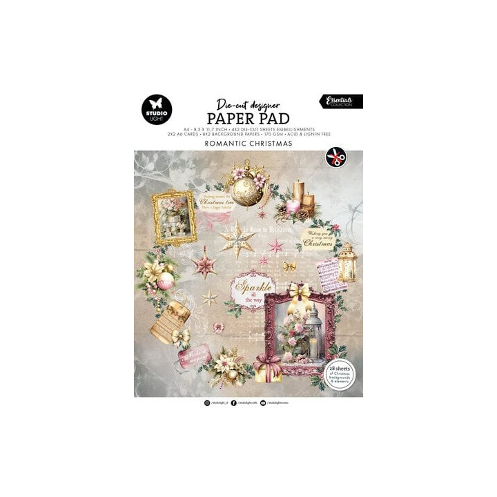 Romantic Christmas A4 Die-cut Designer Paper Pad (SL-ES-DCPP216)