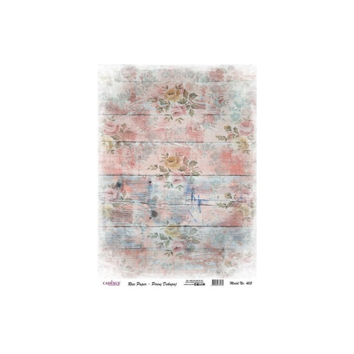 Papel de Arroz MADERA ROSA IMPRESA
