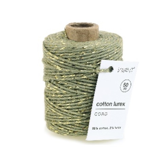 Cordón De Algodón Lurex 50m/Ø2mm Verde Salvia (1050.5002.60A)