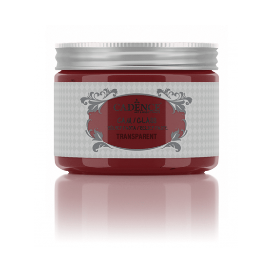 GLASS TRANSPARENT RELIEF PASTE Red 150ml