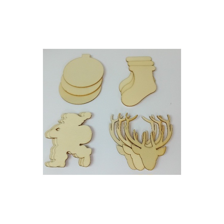 Set Siluetas Navidad 12 ud