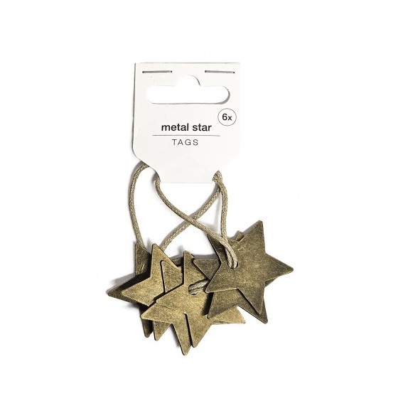 METAL STAR tags 6pcs.*