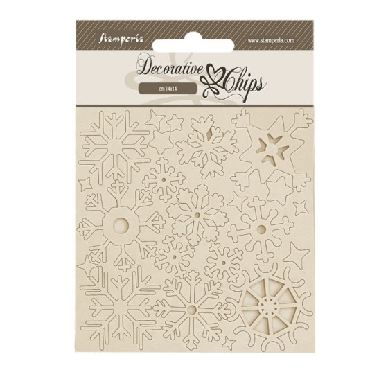 Decorative Chips 14x14 cms Stamperia Create happiness Dewdrops copos de nieve