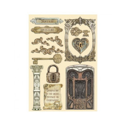 copy of Apliques de madera Stamperia A5 Sir vagabond in fantasy world