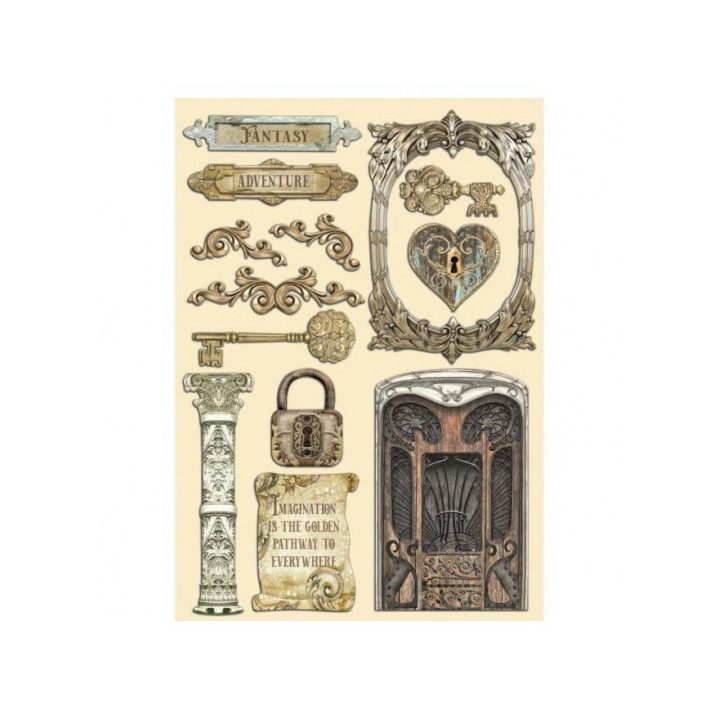 copy of Apliques de madera Stamperia A5 Sir vagabond in fantasy world