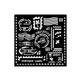 STENCIL Stamperia 12x12 cm ART OF TRAVELLING STAMPS.*
