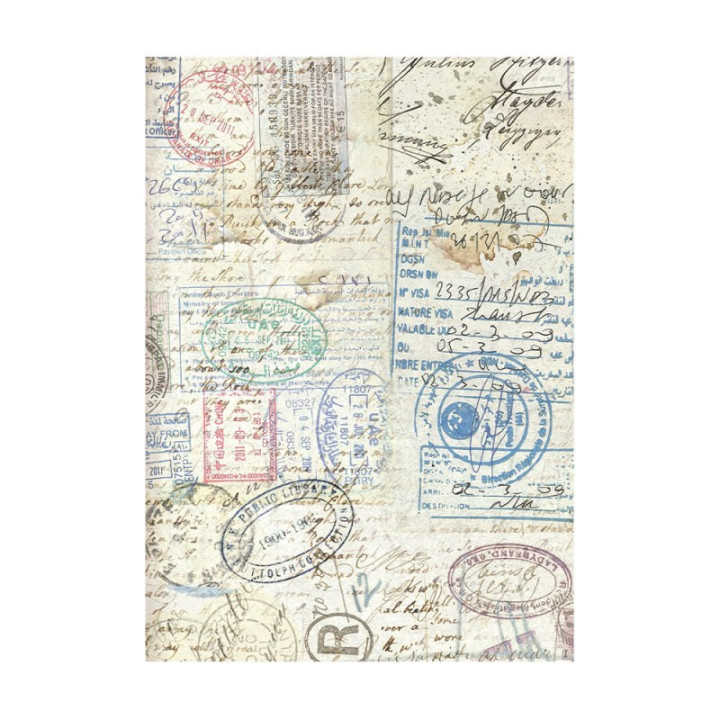 Kit 8 Papeles arroz A-6 backgrounds Art of Travelling Stamperia-