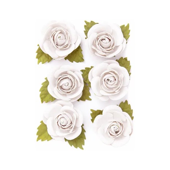 Flores de papel dpcraft para pintar 6 piezas. Blanco*