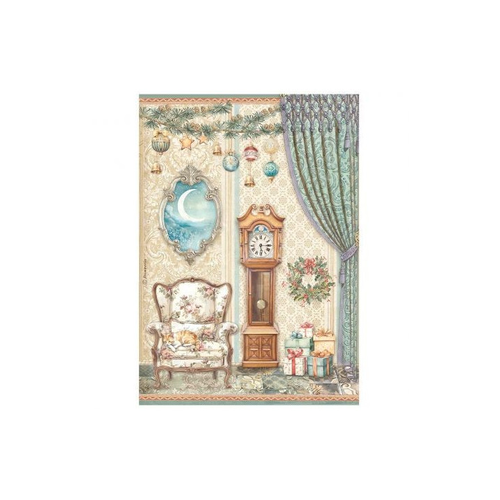 Expandir Papel de arroz A4 - THE NUTCRACKER - Reloj y silla