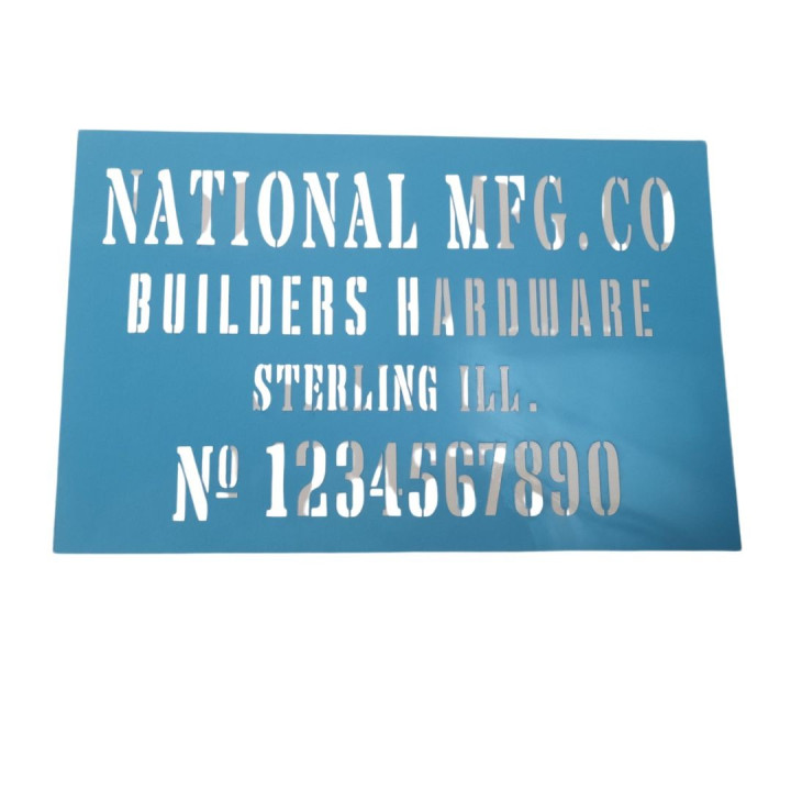 Stencil NATIONAL MFG