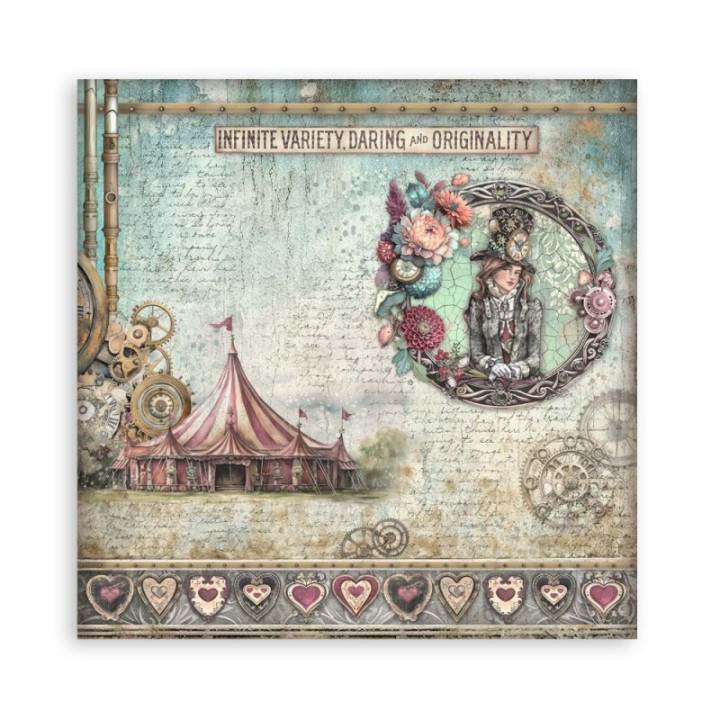 Maxi Block Papeles Scrap Stamperia 20 x20 Master of Magic 1 cara***