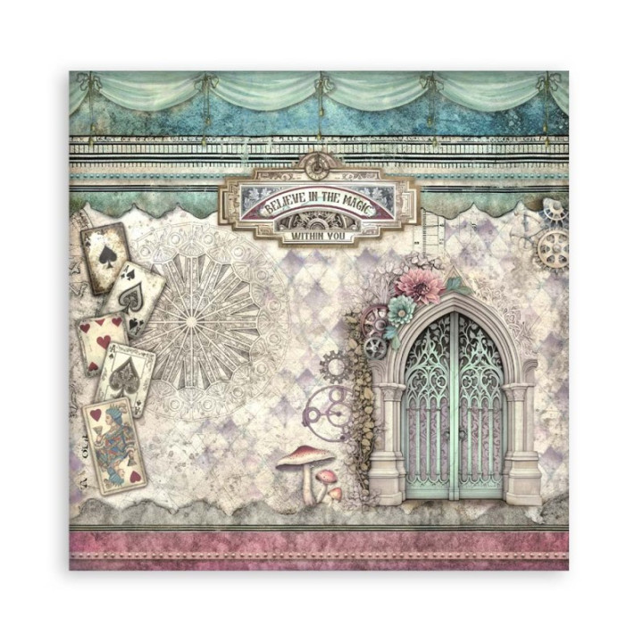 Maxi Block Papeles Scrap Stamperia 20 x20 Master of Magic 1 cara***